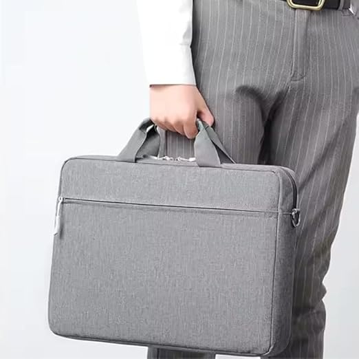 Laptop Carry Bag 14 & 15.6 Inch | Slim Water-Resistant Sleeve | Shockproof Padded Protection | Detachable Shoulder Strap & Handle | Compatible with MacBook, Dell, HP, Lenovo, ASUS | Grey, Black, Blue