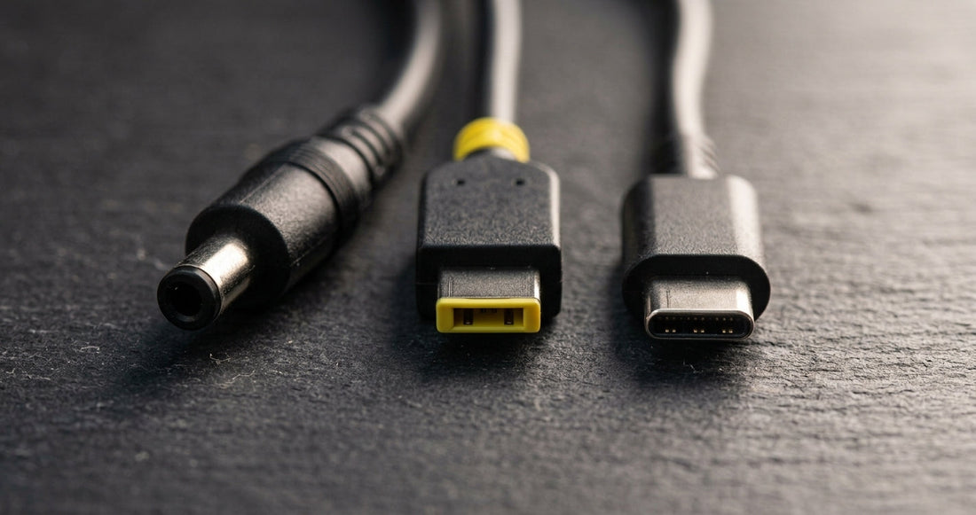 Lenovo charger tips round pin, rectangle slim tip and USB-C