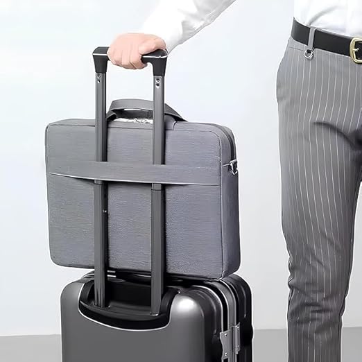 Laptop Carry Bag 14 & 15.6 Inch | Slim Water-Resistant Sleeve | Shockproof Padded Protection | Detachable Shoulder Strap & Handle | Compatible with MacBook, Dell, HP, Lenovo, ASUS | Grey, Black, Blue