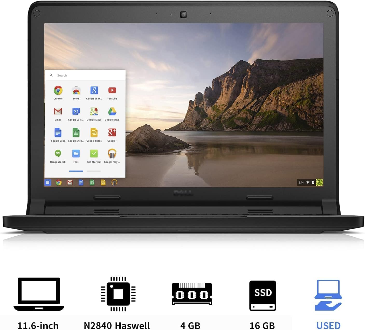 DEll P22T Chromebook Laptop 11-3120 P22T 11.6 Inches Intel Celeron N2840 2.16GHz Processor 4GB RAM 16GB SSD Chrome OS