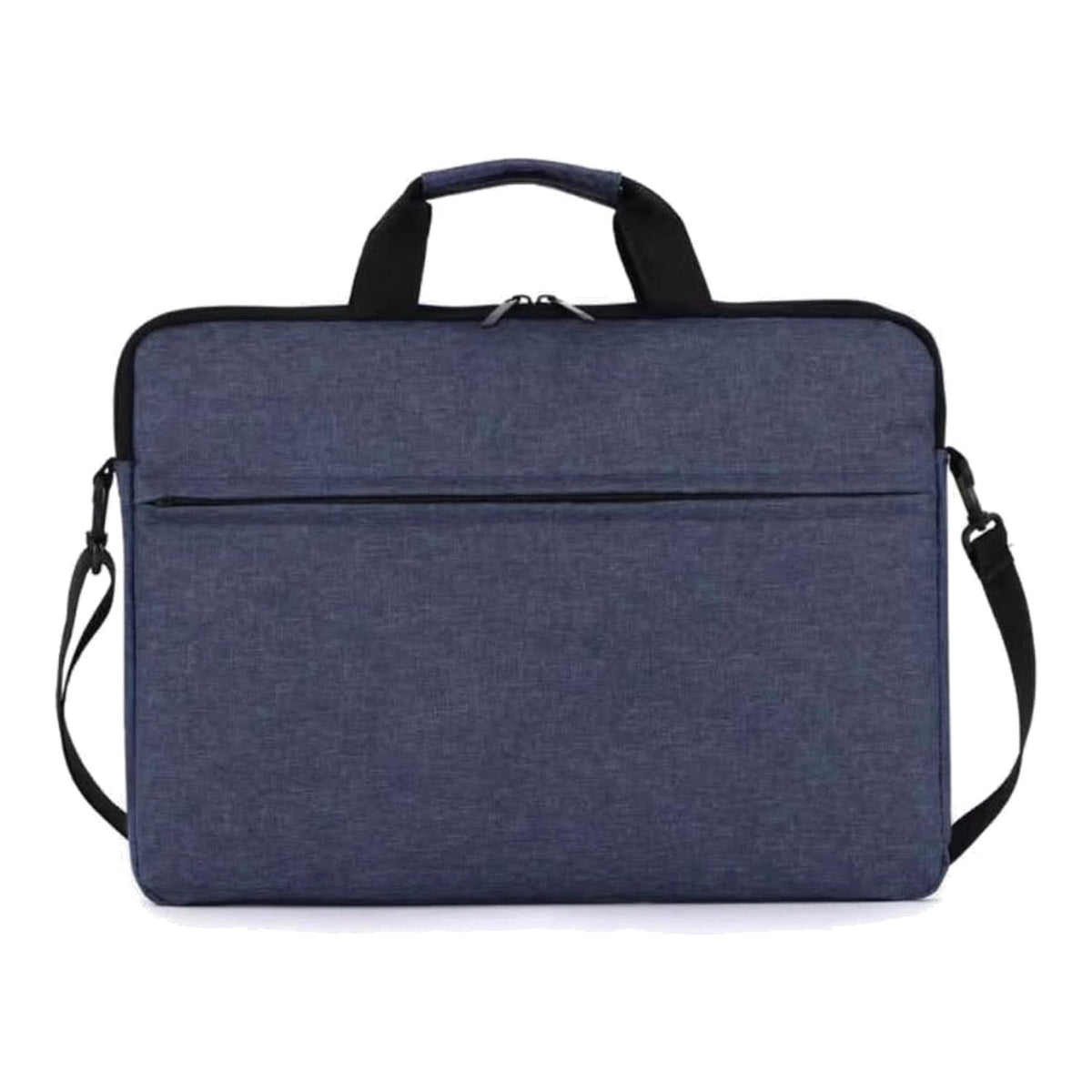 Navy blue water-resistant laptop briefcase 14 inch with shoulder strap