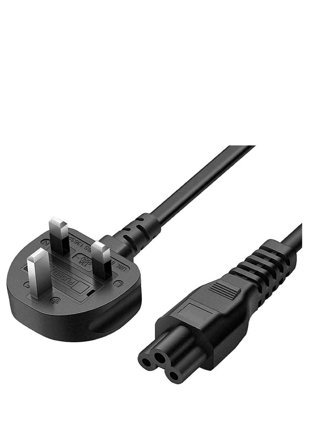 UK 3 pin to C5 cloverleaf laptop power cable 1.5m - Top Tech UAE