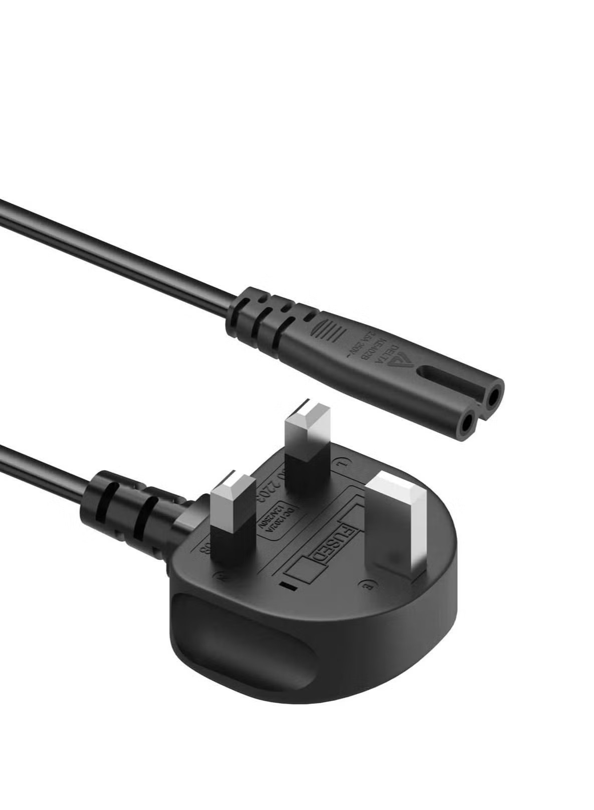 2 Prong UK AC Power Cord | Universal for TV, Printer, PS3 PS4 PS5, Laptop Charger | With Fuse